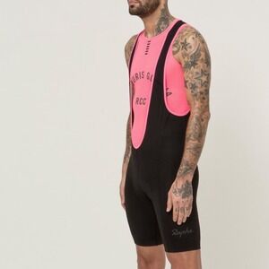 Rapha‎ RCC Bib Shorts Black Pink XXL Cycling Performance Padded Mesh Italy Made